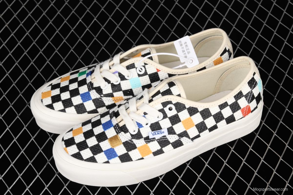 Vans Authentic new summer color matching weaving color checkerboard low upper board shoes VN0A54F29GL