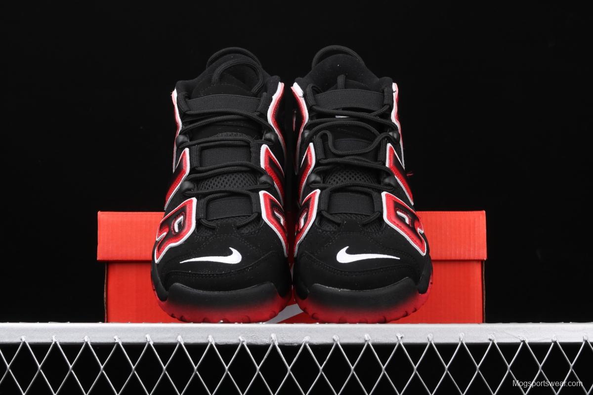 NIKE Air More Uptempo 96 QS Laser Crimson Pippen initial series classic high street leisure sports culture basketball shoes black lava gradual red and white CJ6129-001