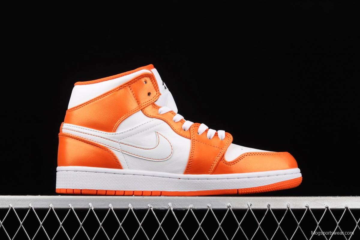 Air Jordan 1 Mid White Orange Culture Basketball shoes DM3531-800