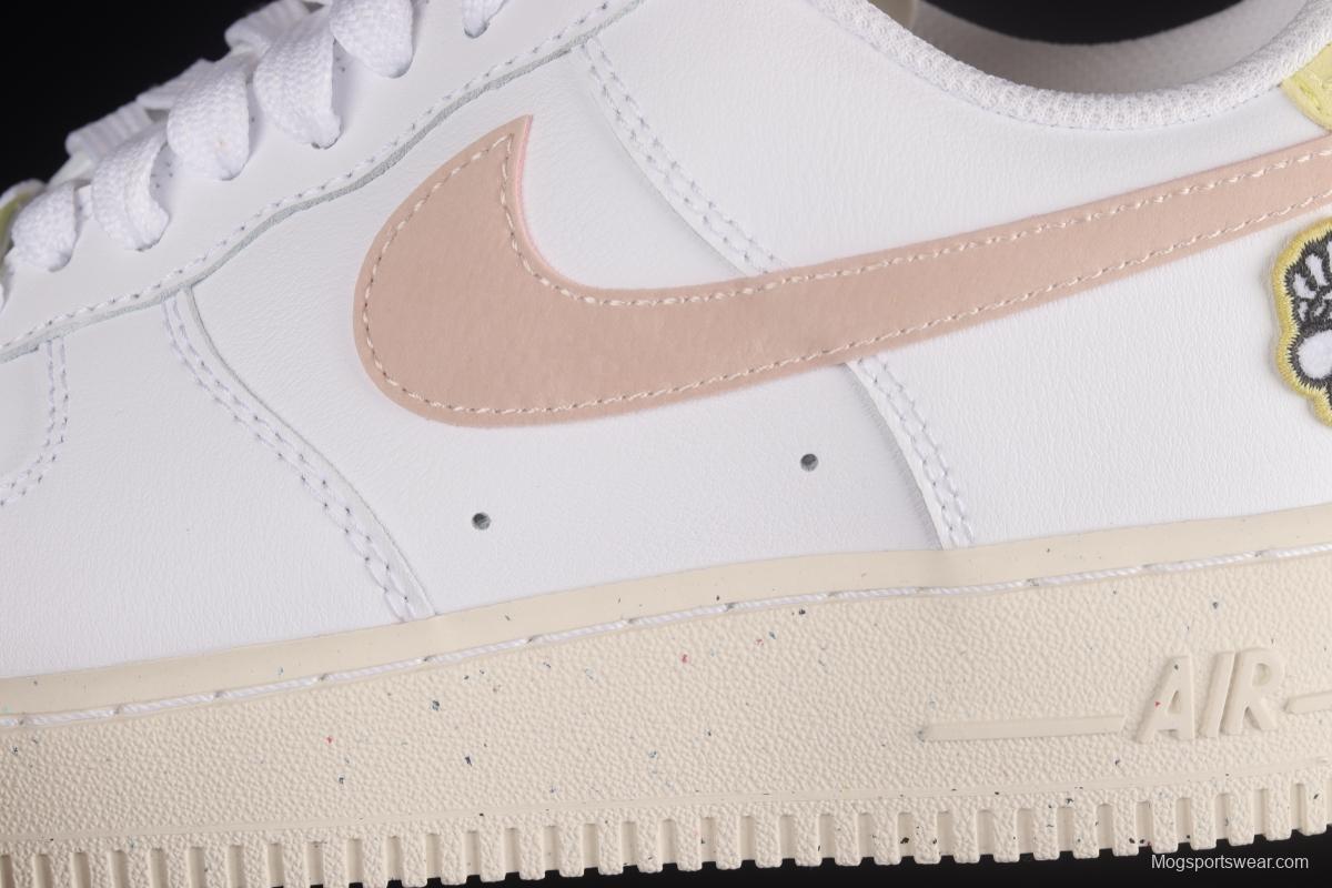 NIKE Air Force 1'07 Low White Pink Butterfly Embroidery Low Top Casual Sneakers DJ6377-100