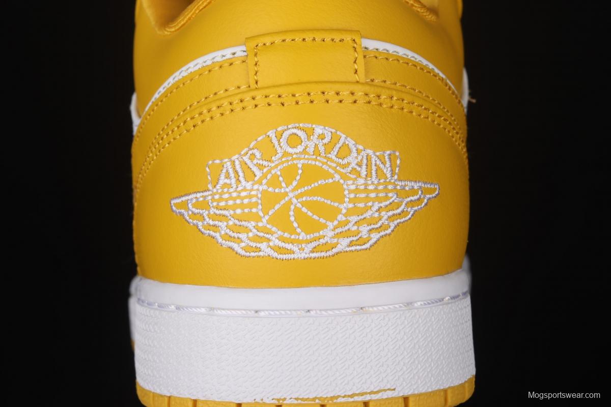 Air Jordan 1 Low white and yellow low side culture leisure sports shoes 553558-171