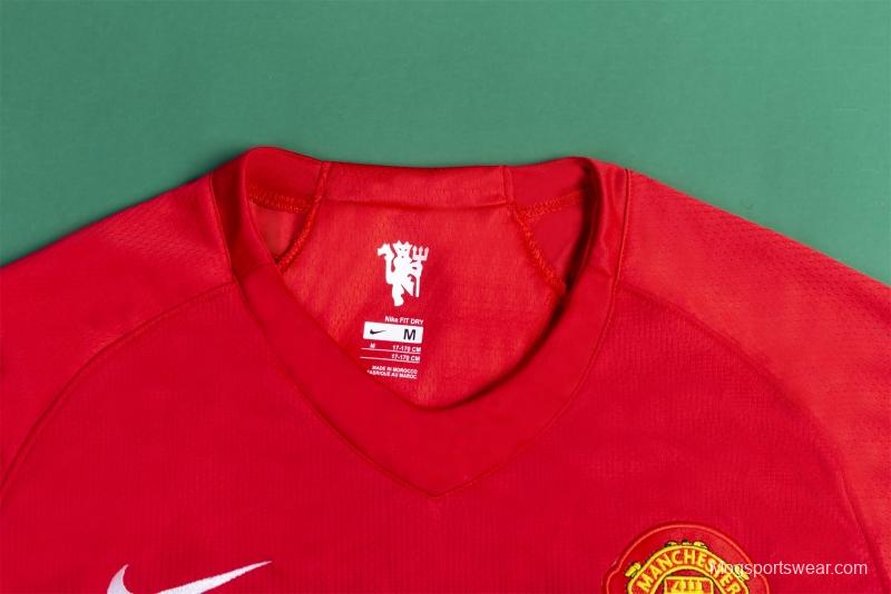 Retro 07/08 Manchester United Home Soccer Jersey