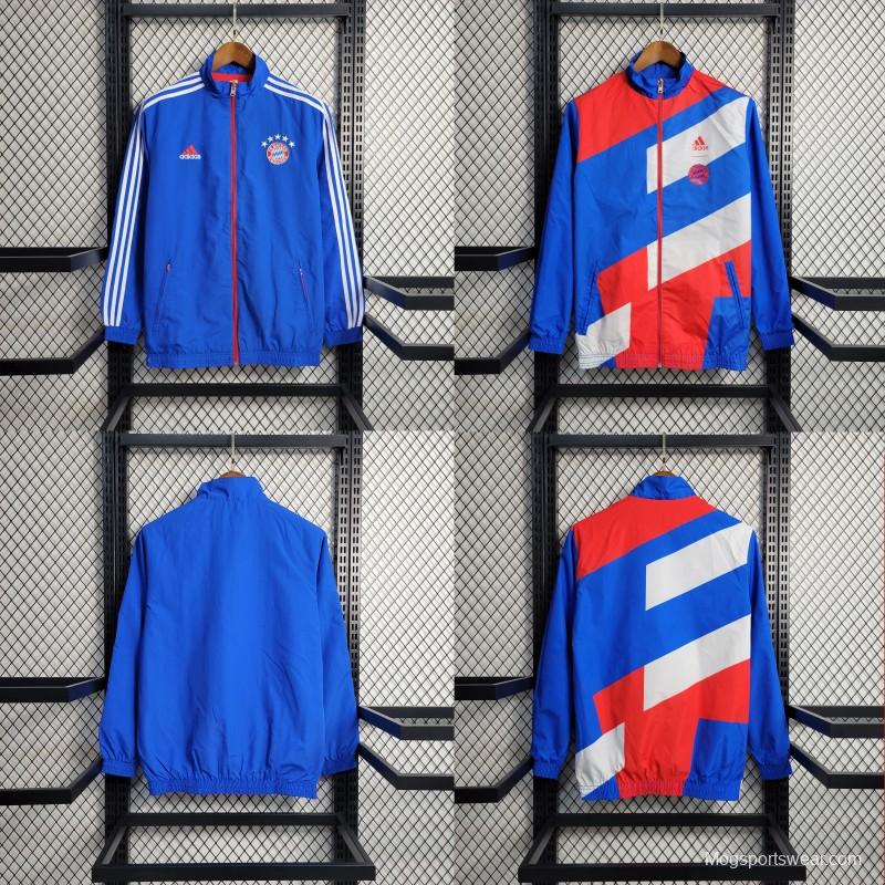 23-24 Bayern Munich Blue Reversible Windbreaker