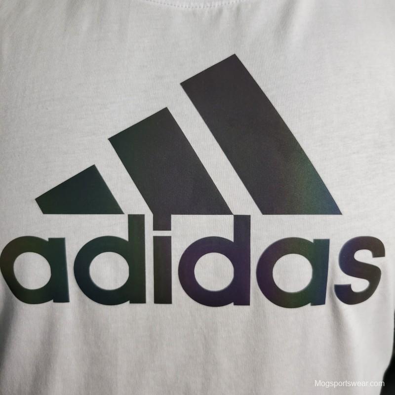 2023 Adidas White T-shirts WITH Adidas LOGO