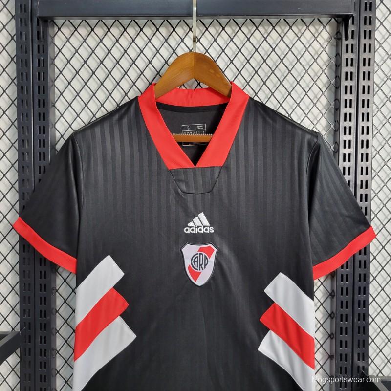 23-24 River Plate Icon Black Jersey With Embroidery Logo