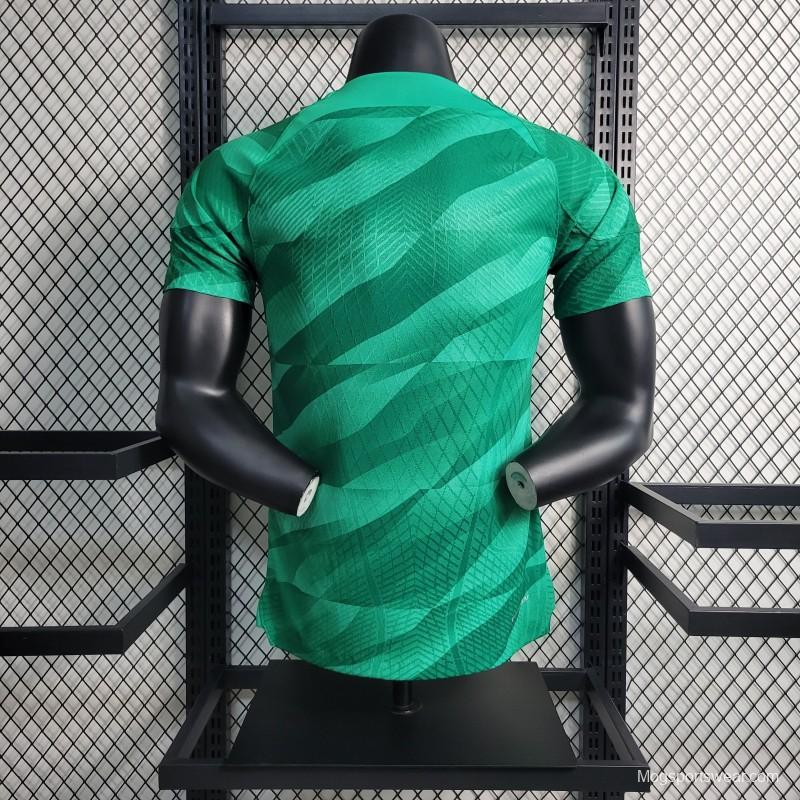 Player Version 23-24 PSG Goalkeeper Green Jersey