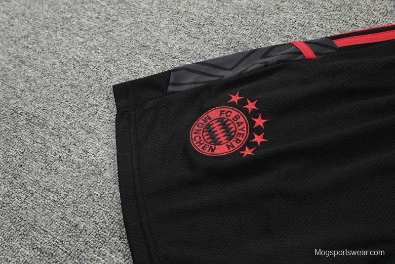 23-24 Bayern Munich Black Red Vest Jersey+Shorts