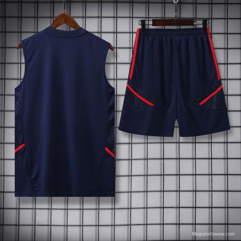 23-24 Arsenal Navy Vest Jersey+Shorts