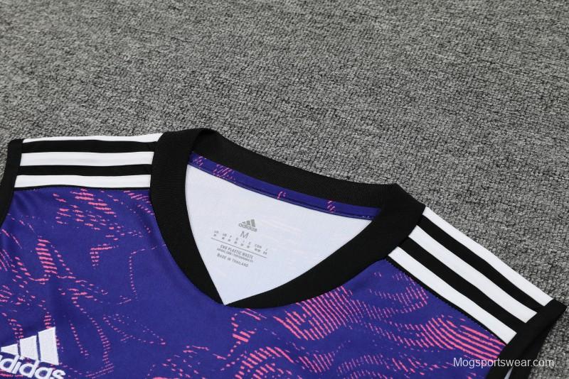 23-24 Juventus Purple Vest Jersey+Shorts