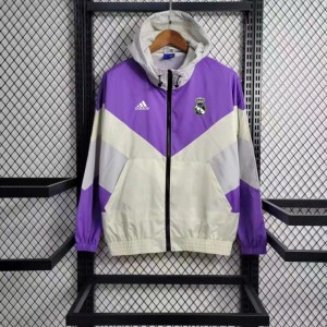 23-24 Real Madrid White Purple Windbreaker