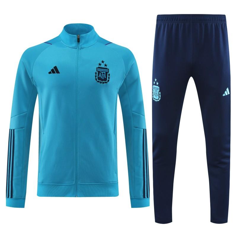 2023 Argentina Blue Full Zipper Jacket +Pants