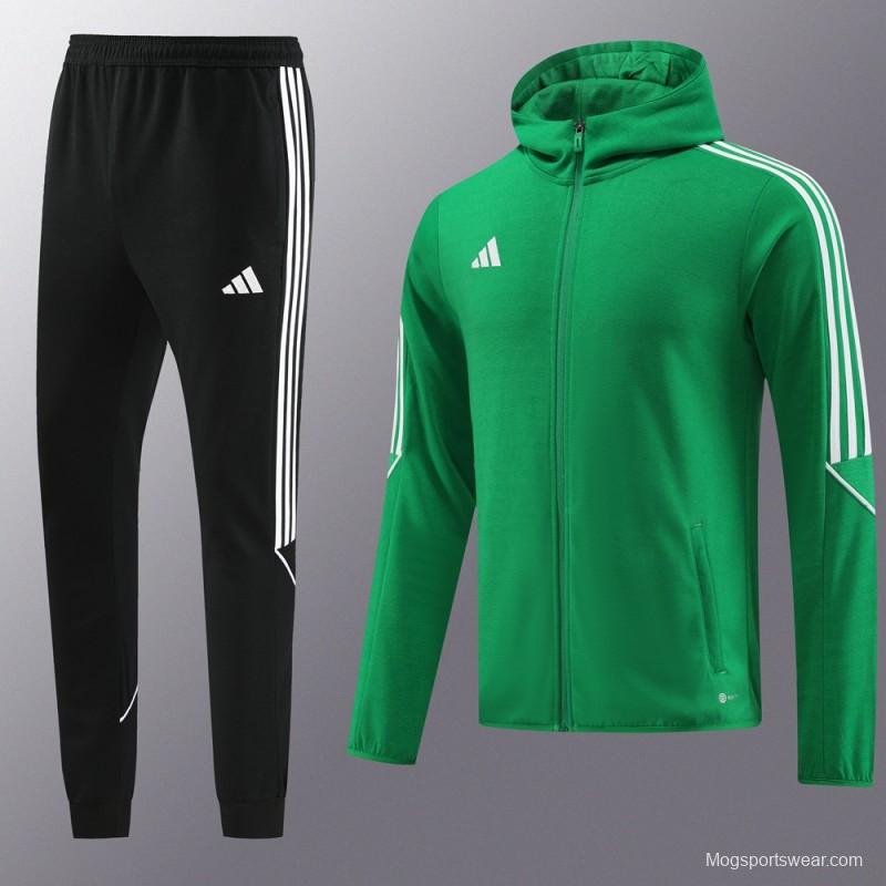 2023 Adidas Green Hoodie Full Zipper Jacket +Pants