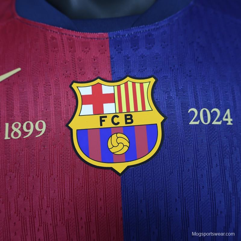 Player Version 24/25 Barcelona Home 125Th Anniversary 1899-2024 Printing Jersey